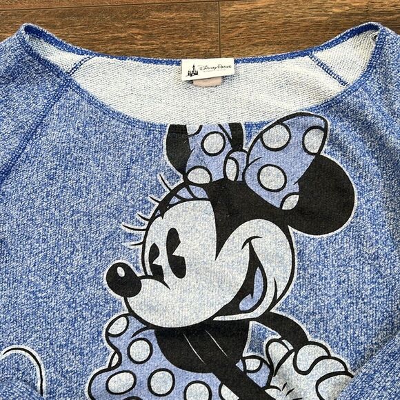 Disney Parks Size Small Disneyland World Official Minnie Mouse Blue Sweatshirt - Picture 5 of 6